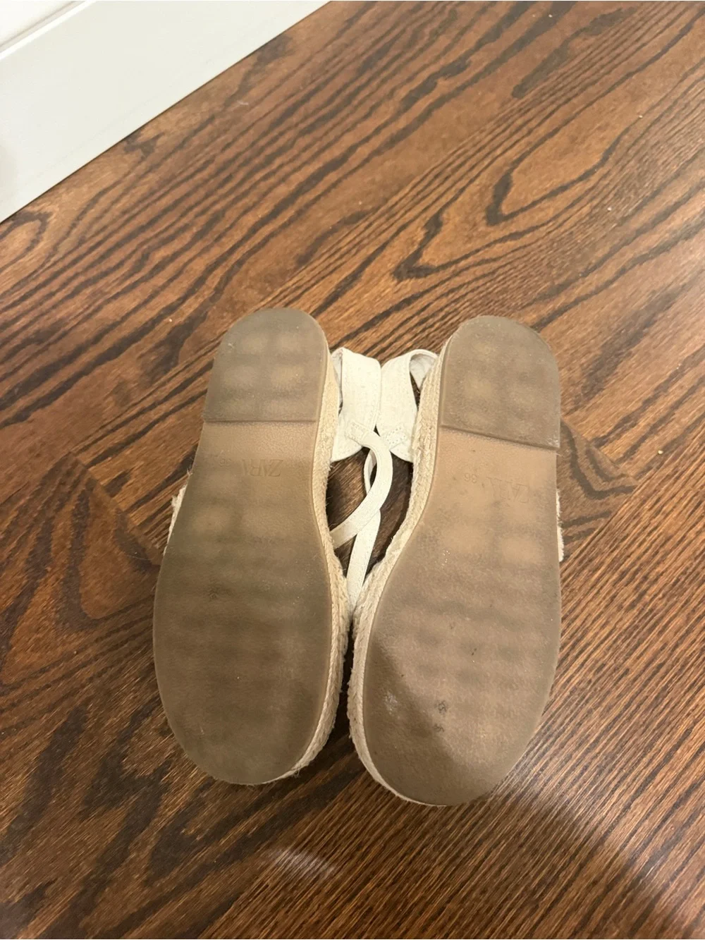Zara Cream Crochet Espadrille Slingback Sandals